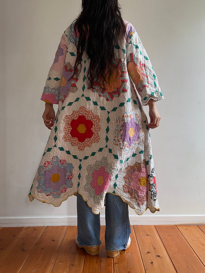 old quilt dress coat