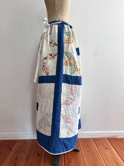 old quilt gather skirt