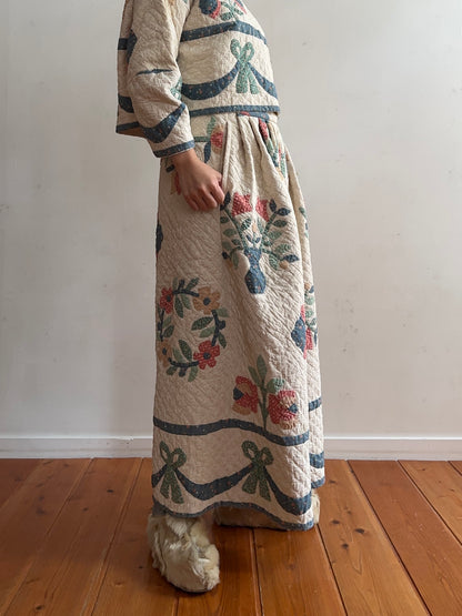 old quilt many tuck pants