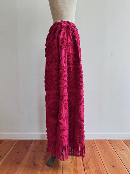 old chenille many tuck pants / ruby