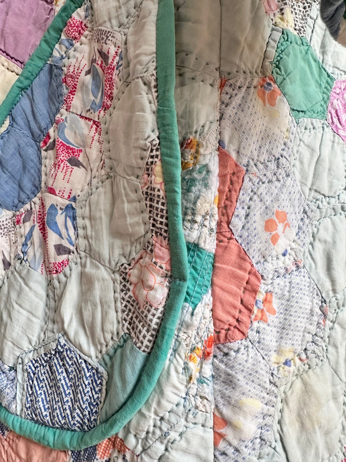 old quilt dress coat