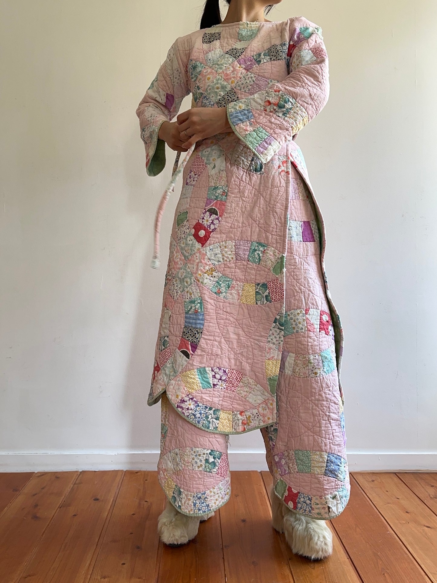 old quilt wide pants