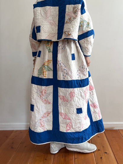 old quilt gather skirt