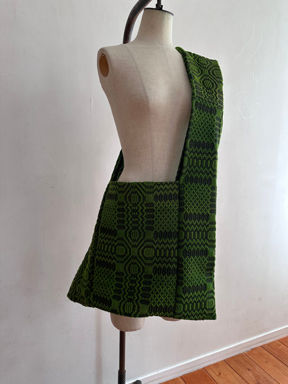 old coverlet monk bag / green