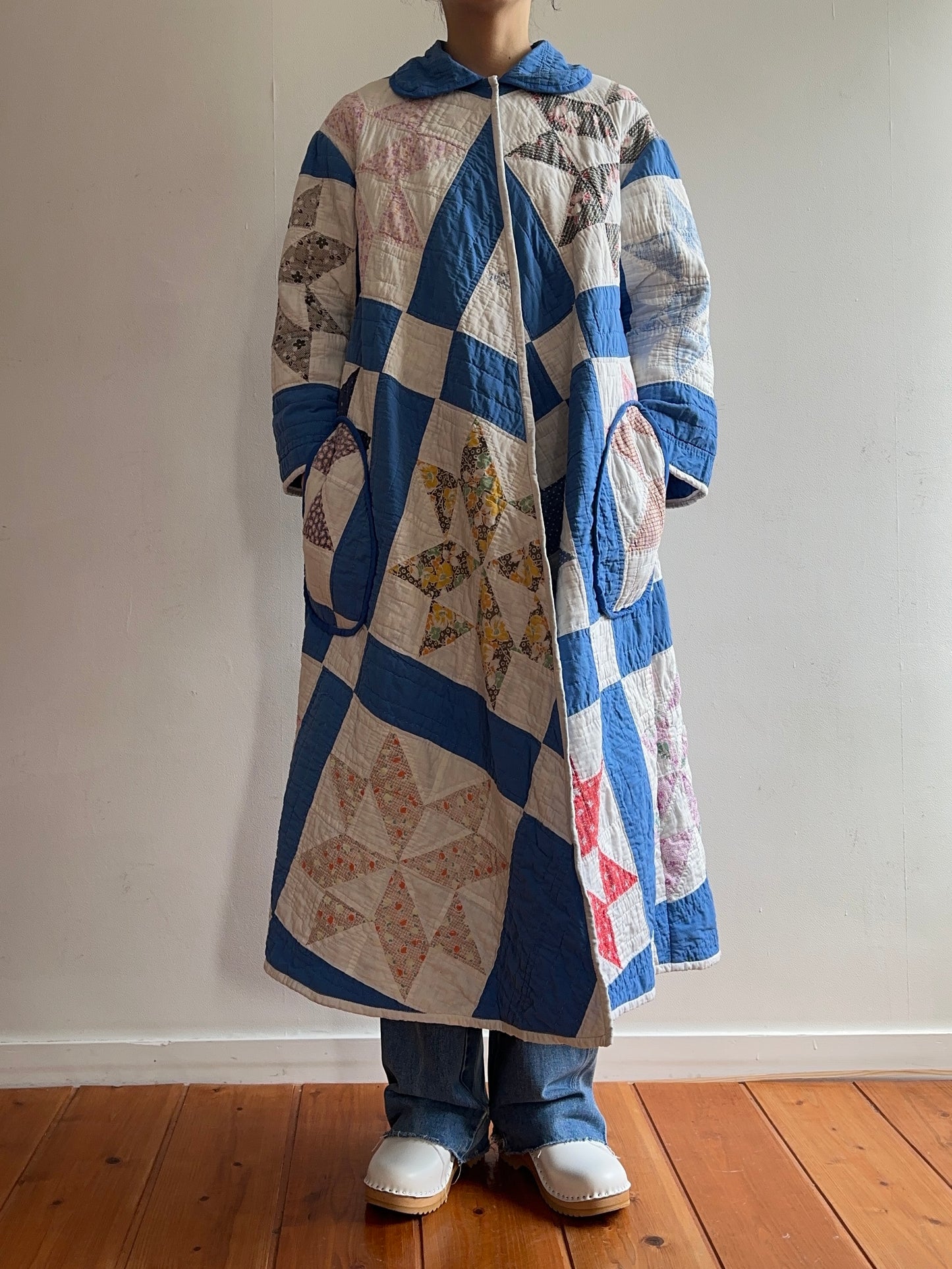 old quilt dress coat