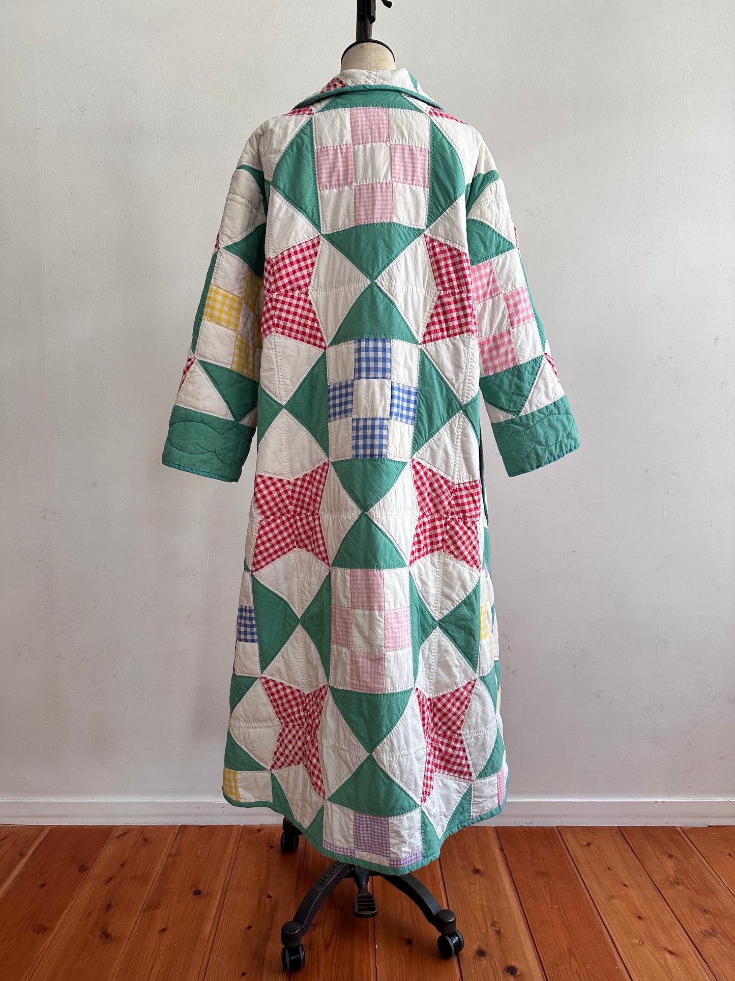 old quilt dress coat