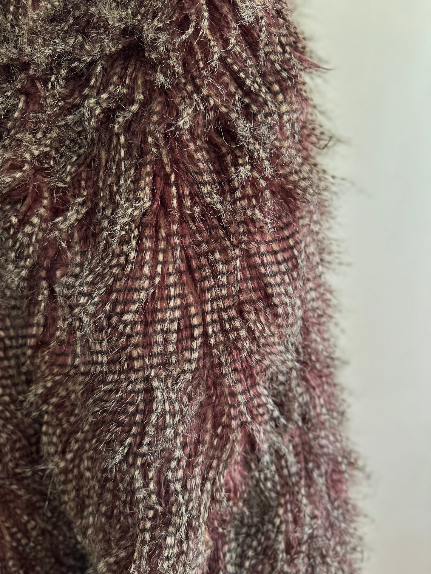 old fur pants / peacock mauve