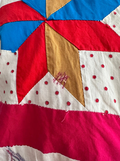 old quilt lantern sleeves short jacket