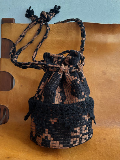 old coverlet pocket bag