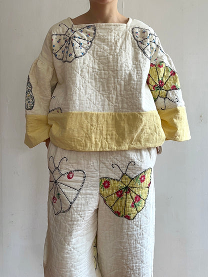 old quilt butterfly puff tops