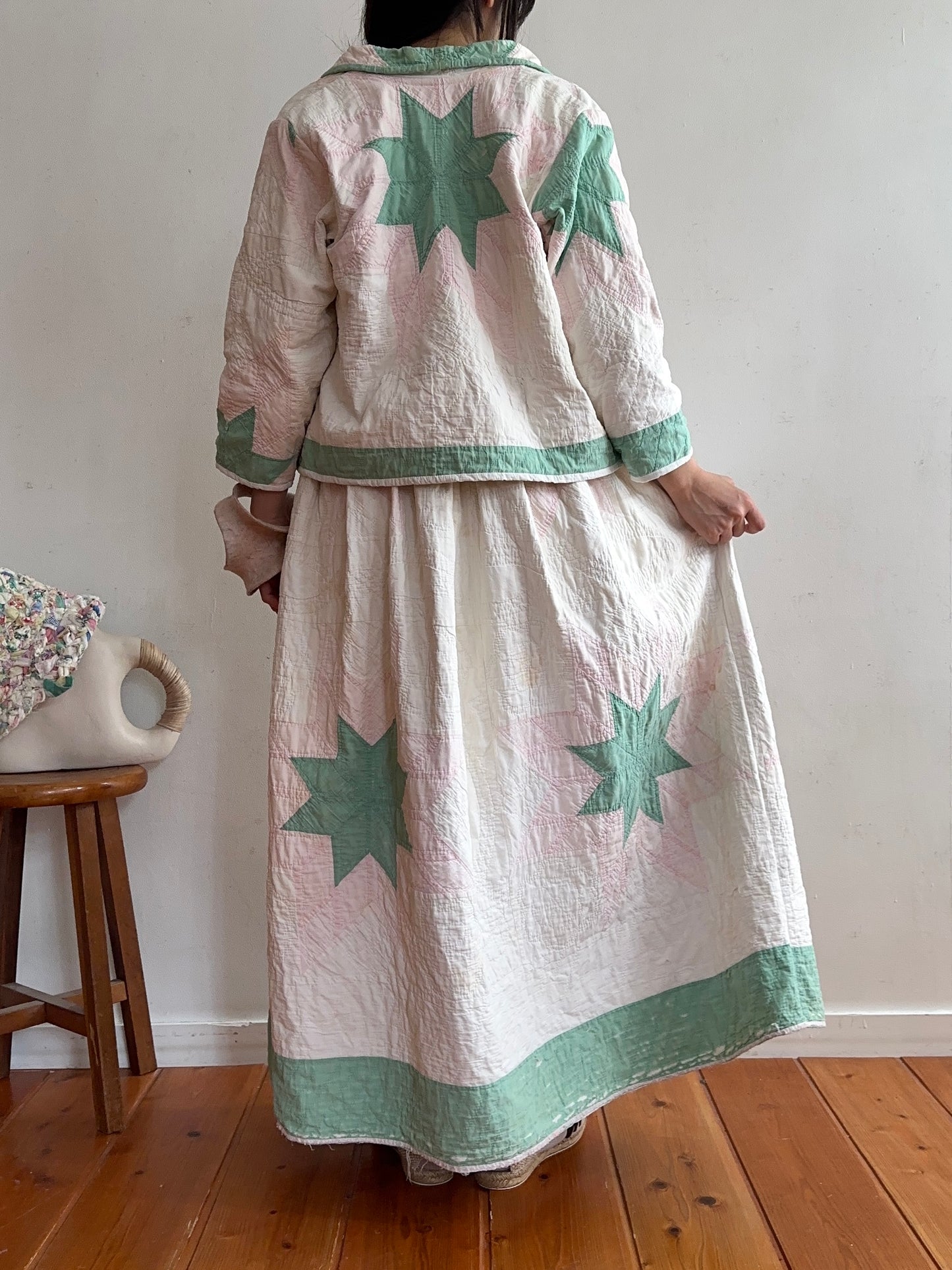 antique quilt short jacket