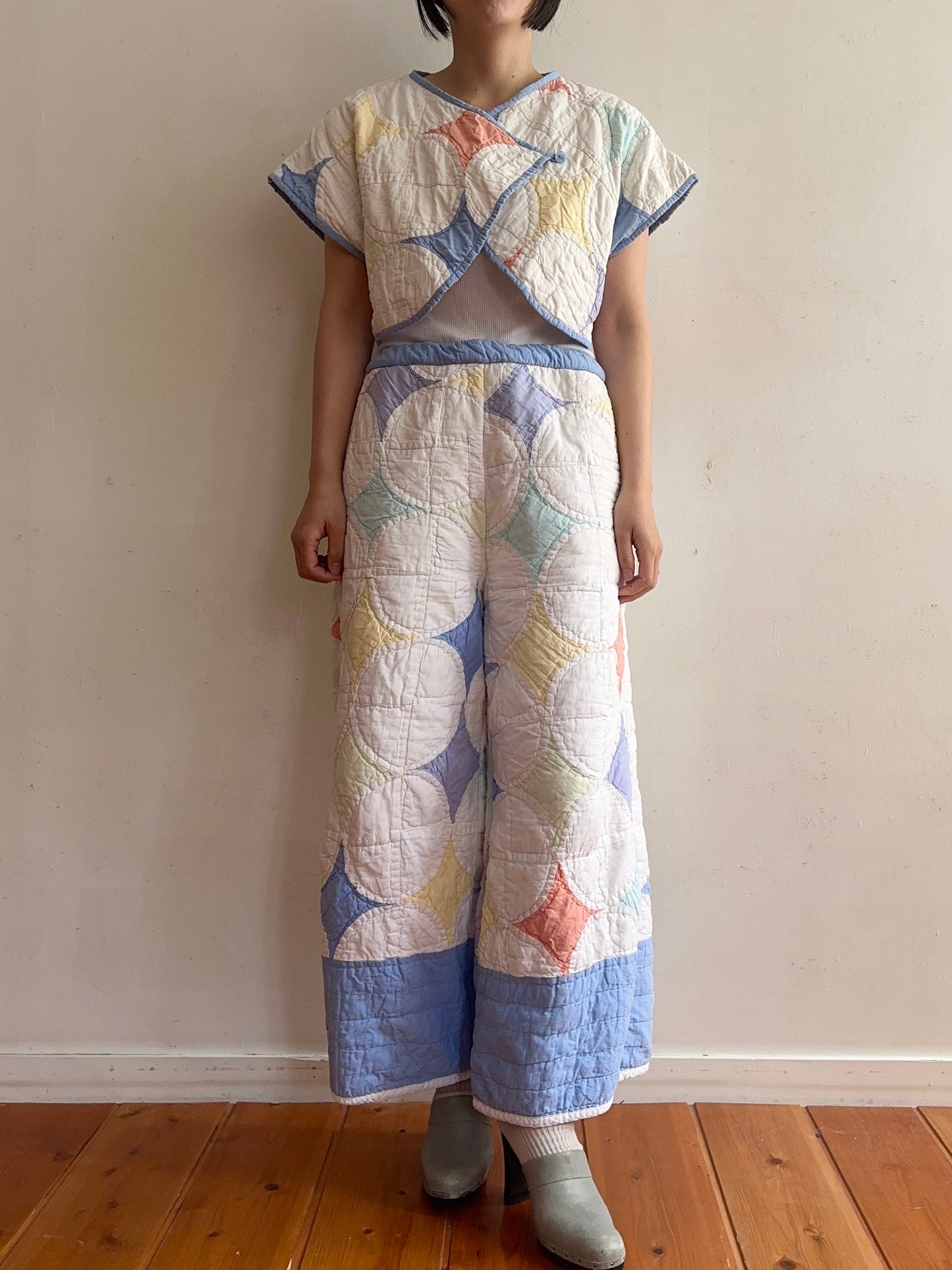 old quilt wide pants