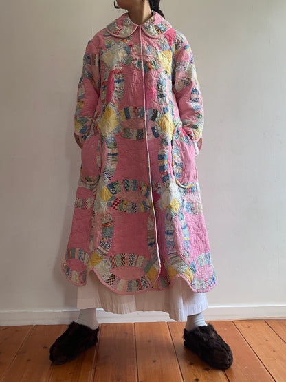 old quilt dress coat