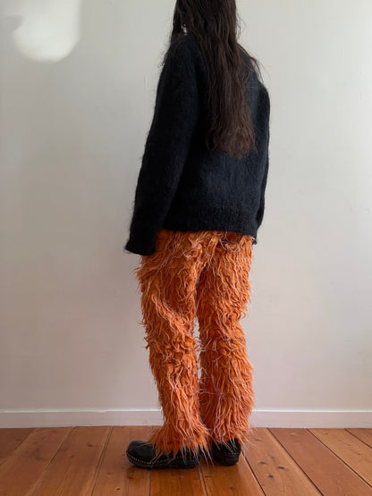 old fur slim pants /orange