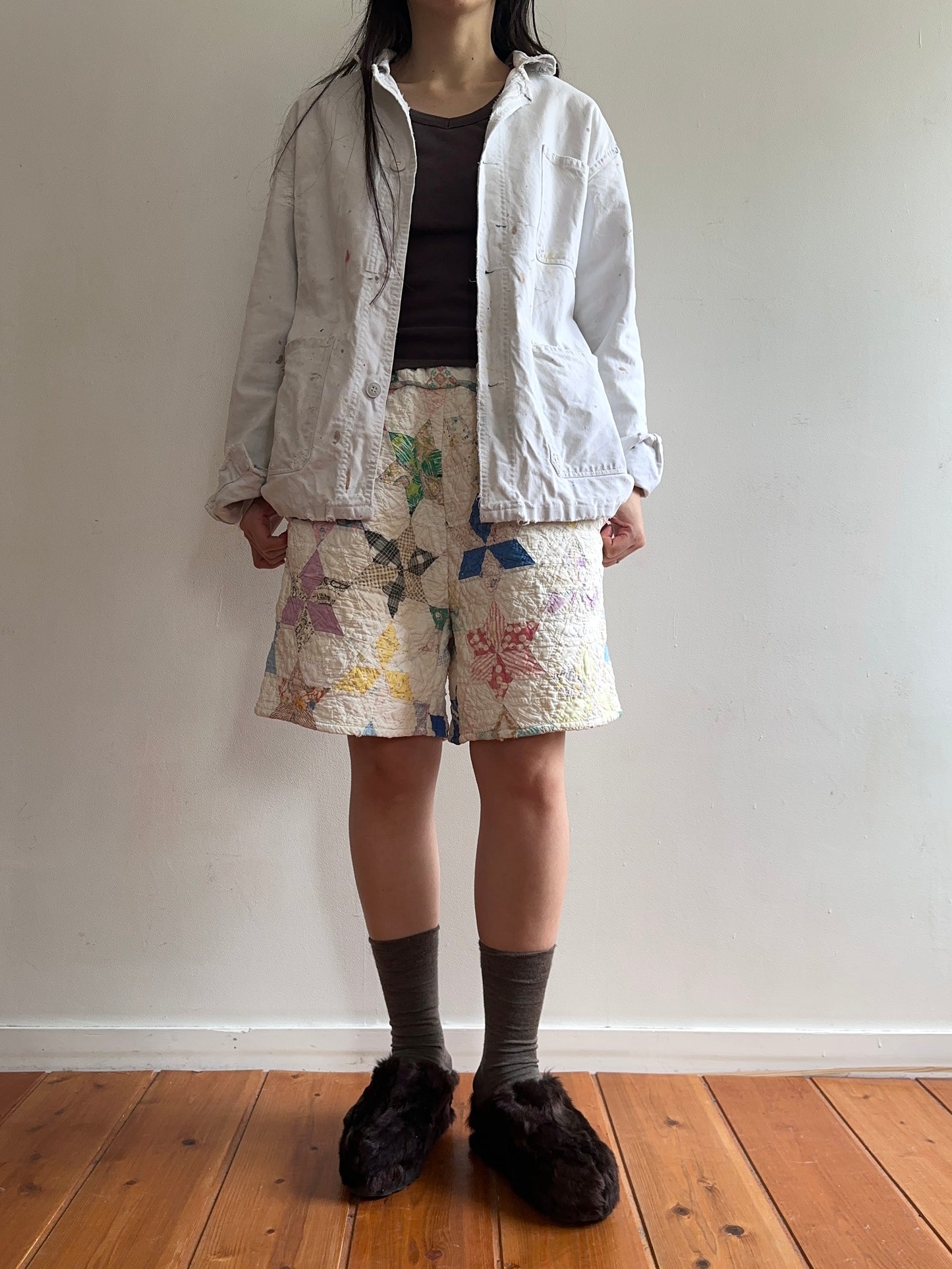old quilt short pants