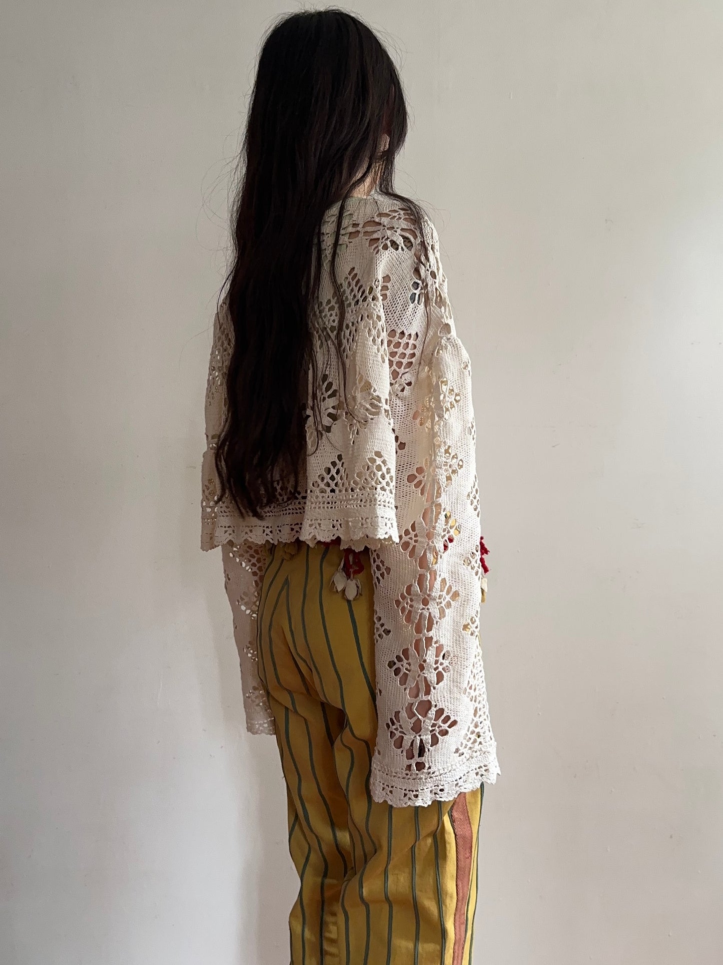 old crochet lace short tops