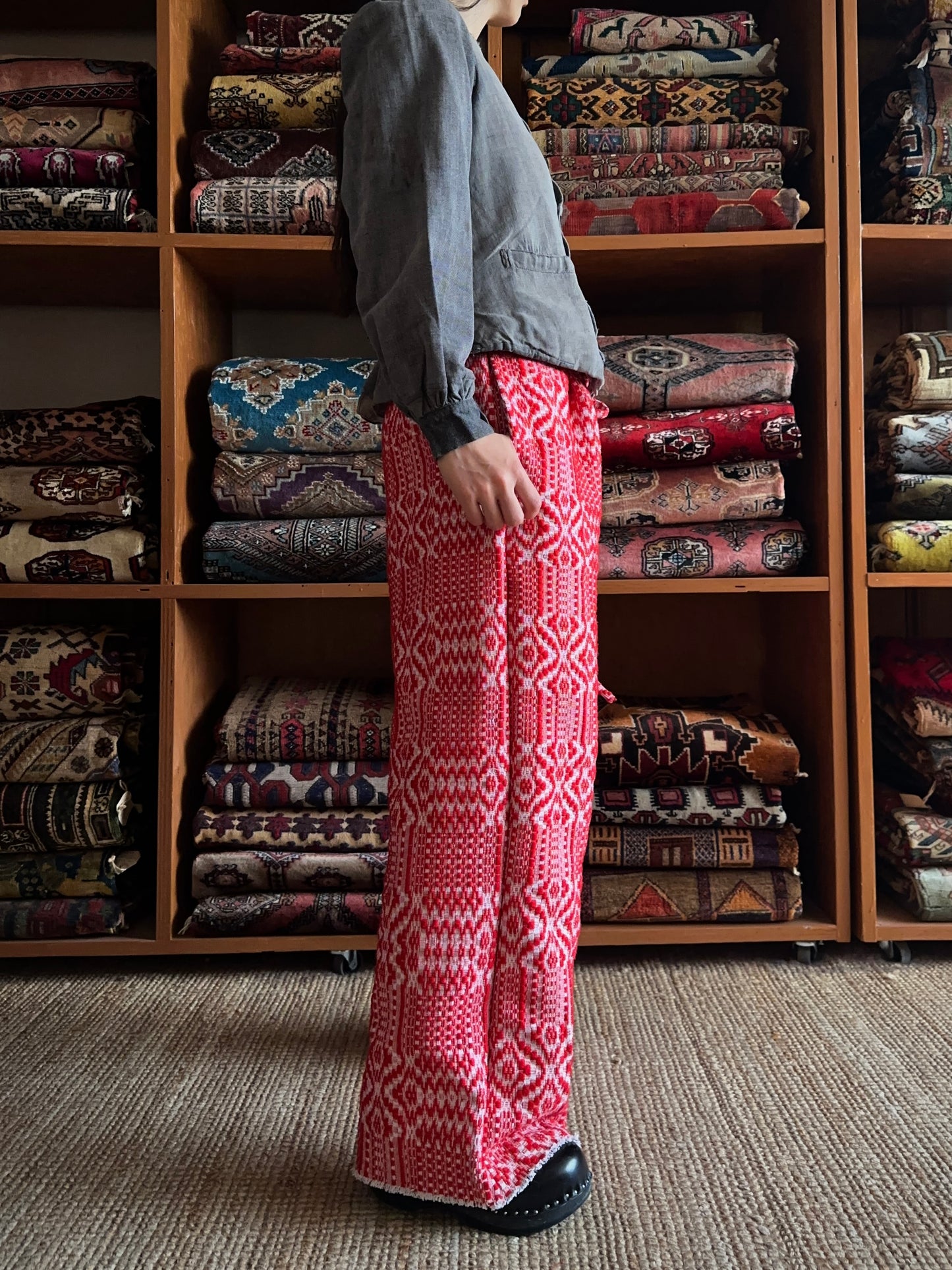 old coverlet tuck wide pants