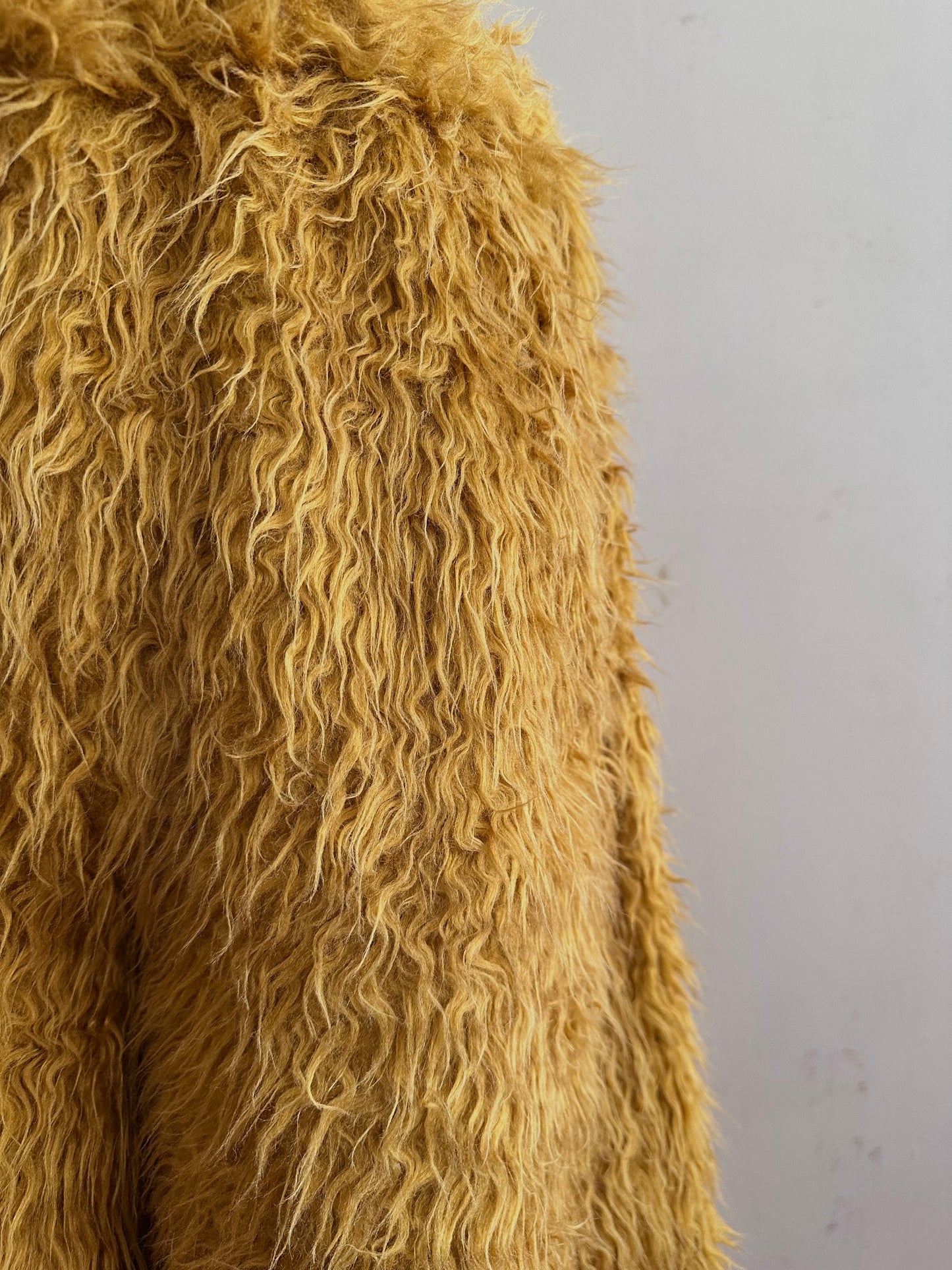 old fur wide pants / mustard