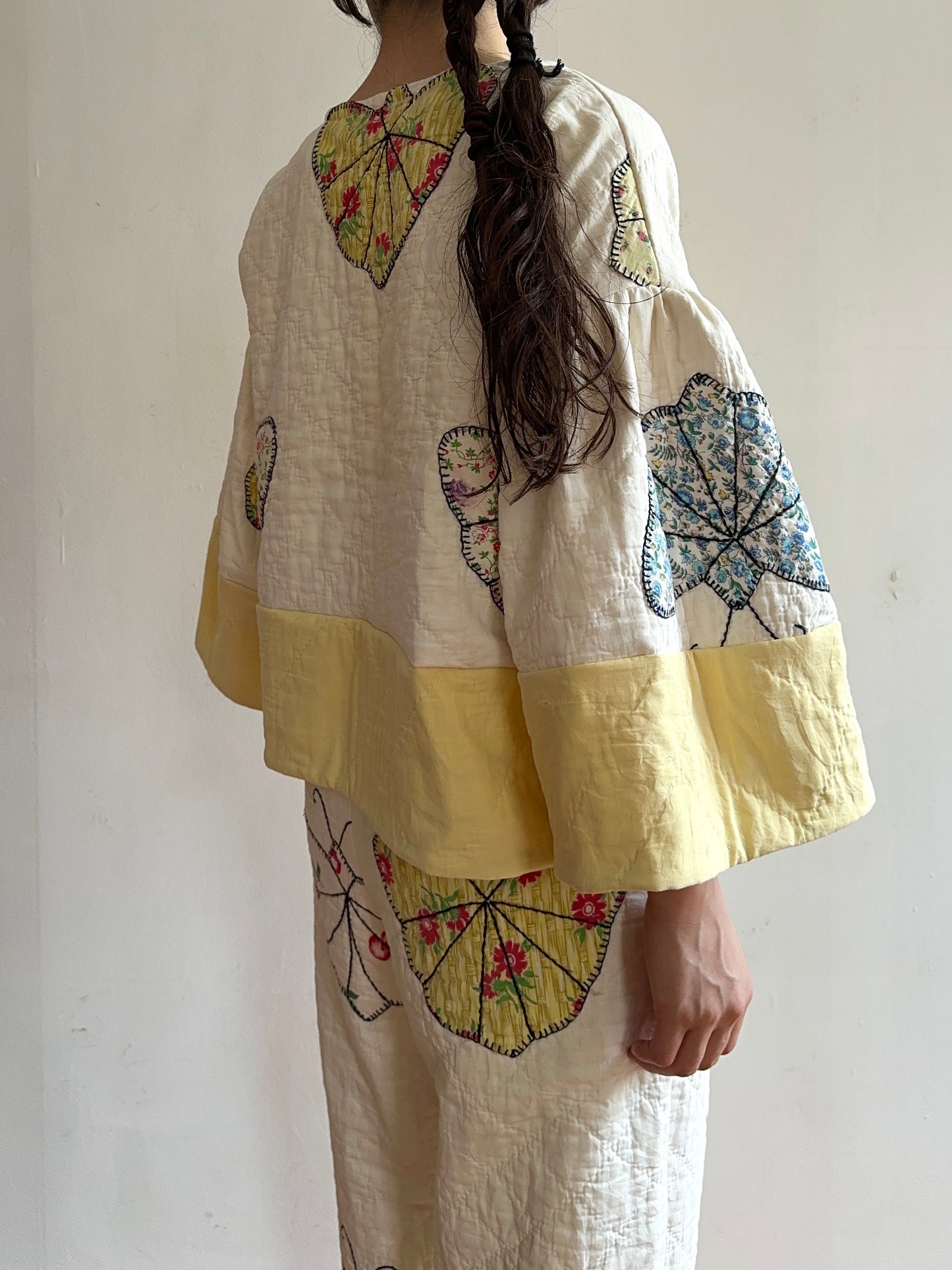 old quilt butterfly puff tops