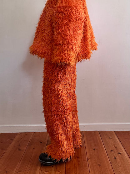 old fur pants  / orange