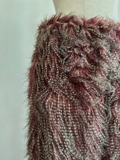 old fur pants / peacock mauve