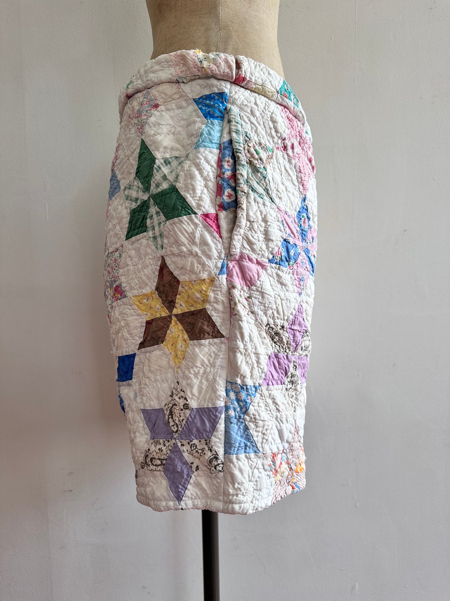 old quilt short pants