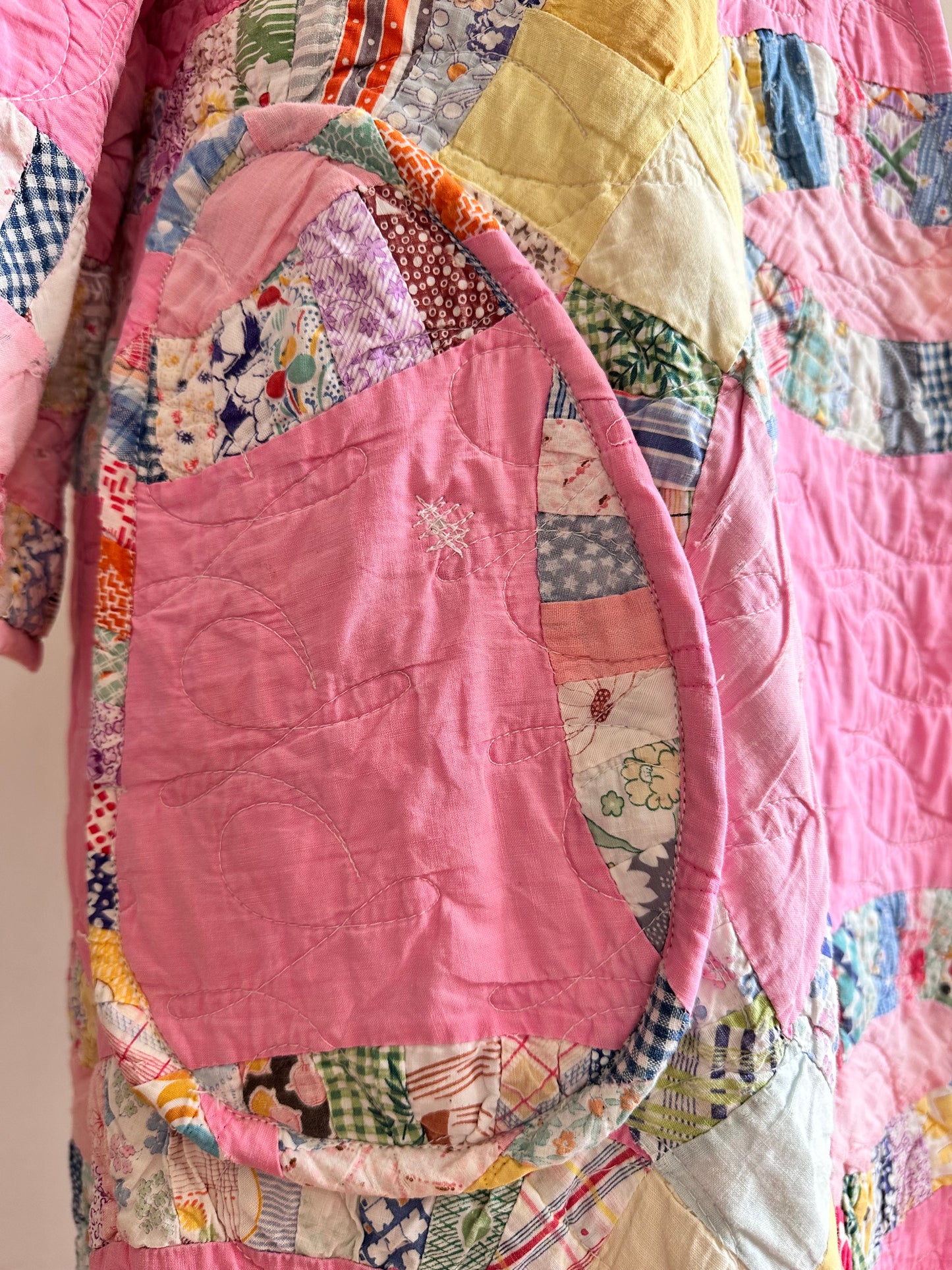 old quilt dress coat