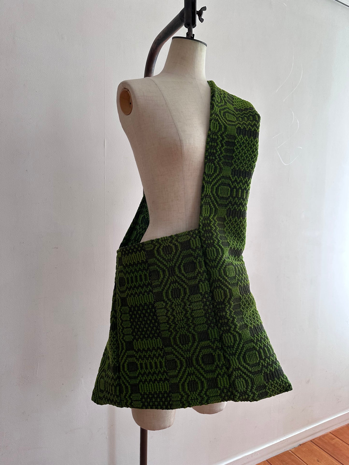 old coverlet monk bag / green