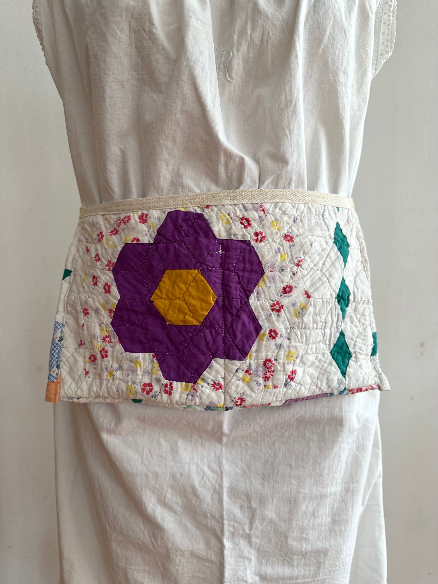 old quilt work apron