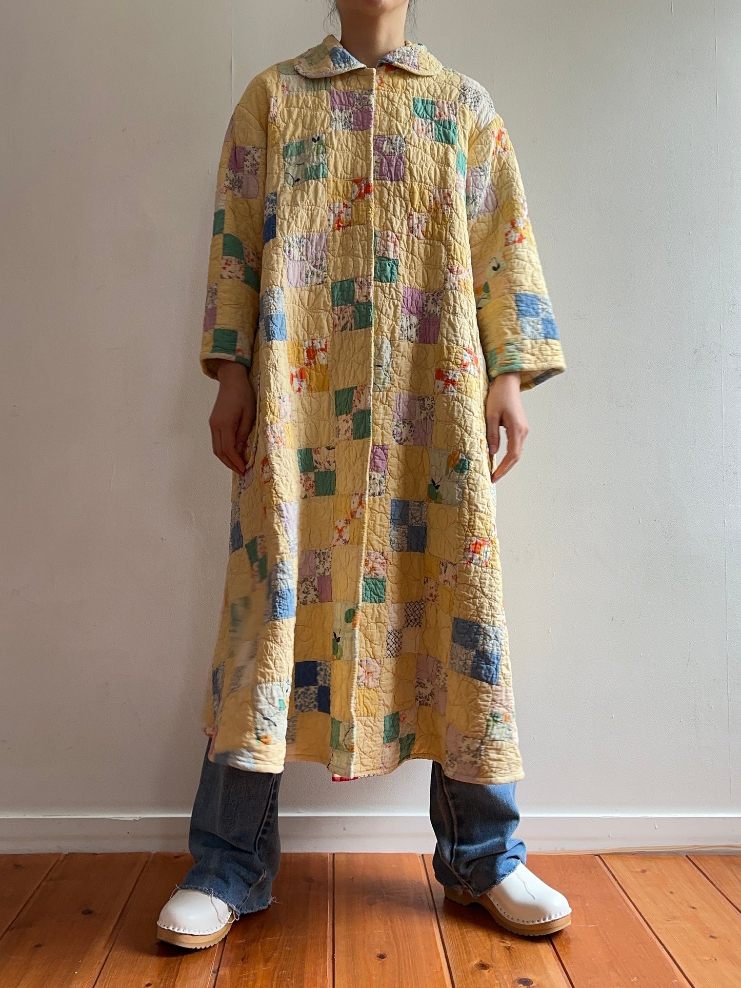 old quilt dress coat