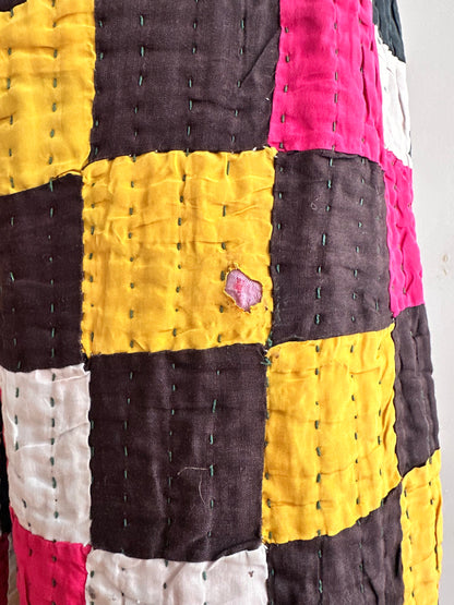 old quilt tuck wide pants