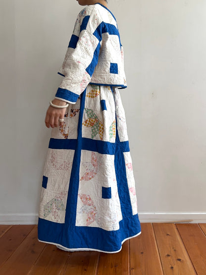 old quilt gather skirt