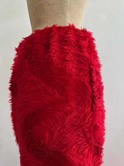 old fur pants /red