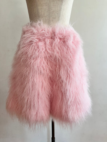 old fur short pants / pink