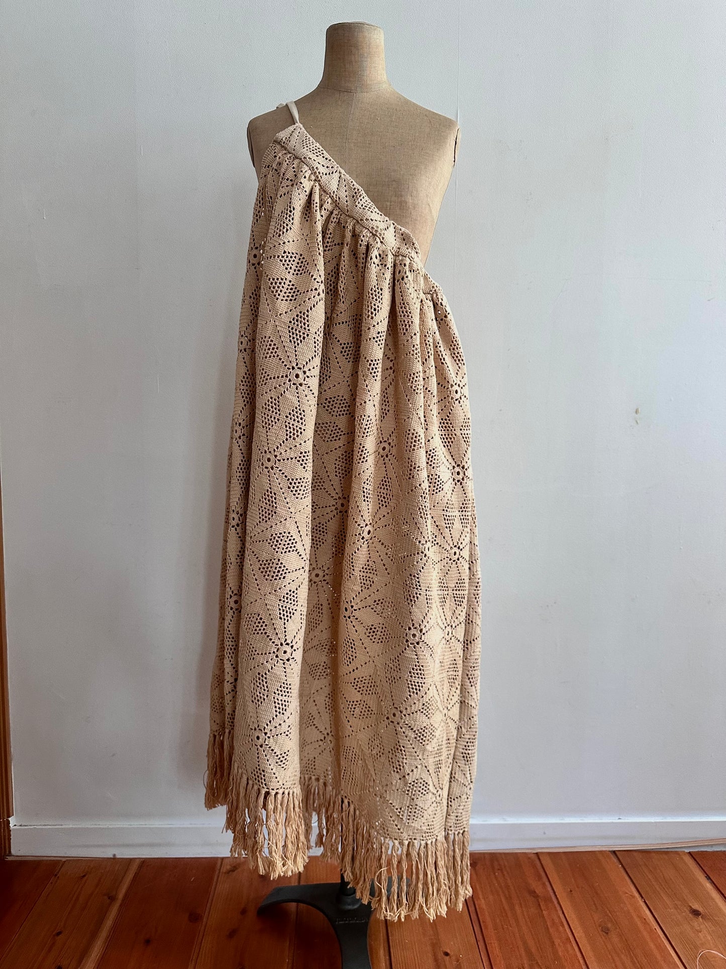 old lace gather skirt