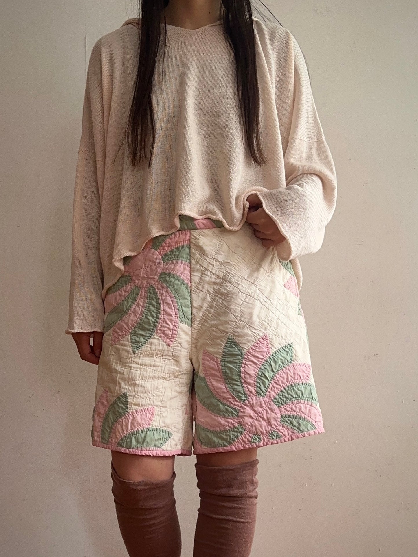 old quilt short pants