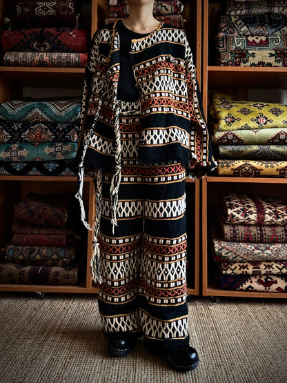 old handwoven textile set-up