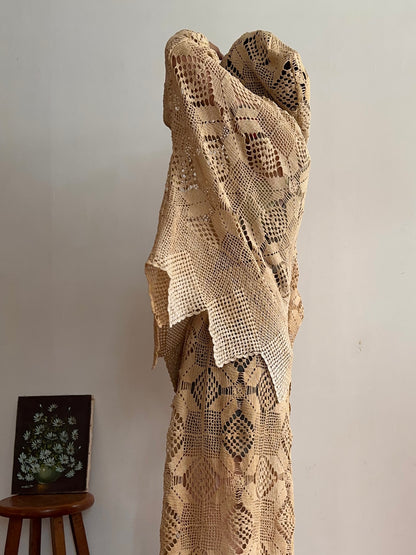 old crochet lace parka