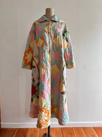 old quilt dress coat