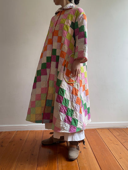 old quilt dress coat