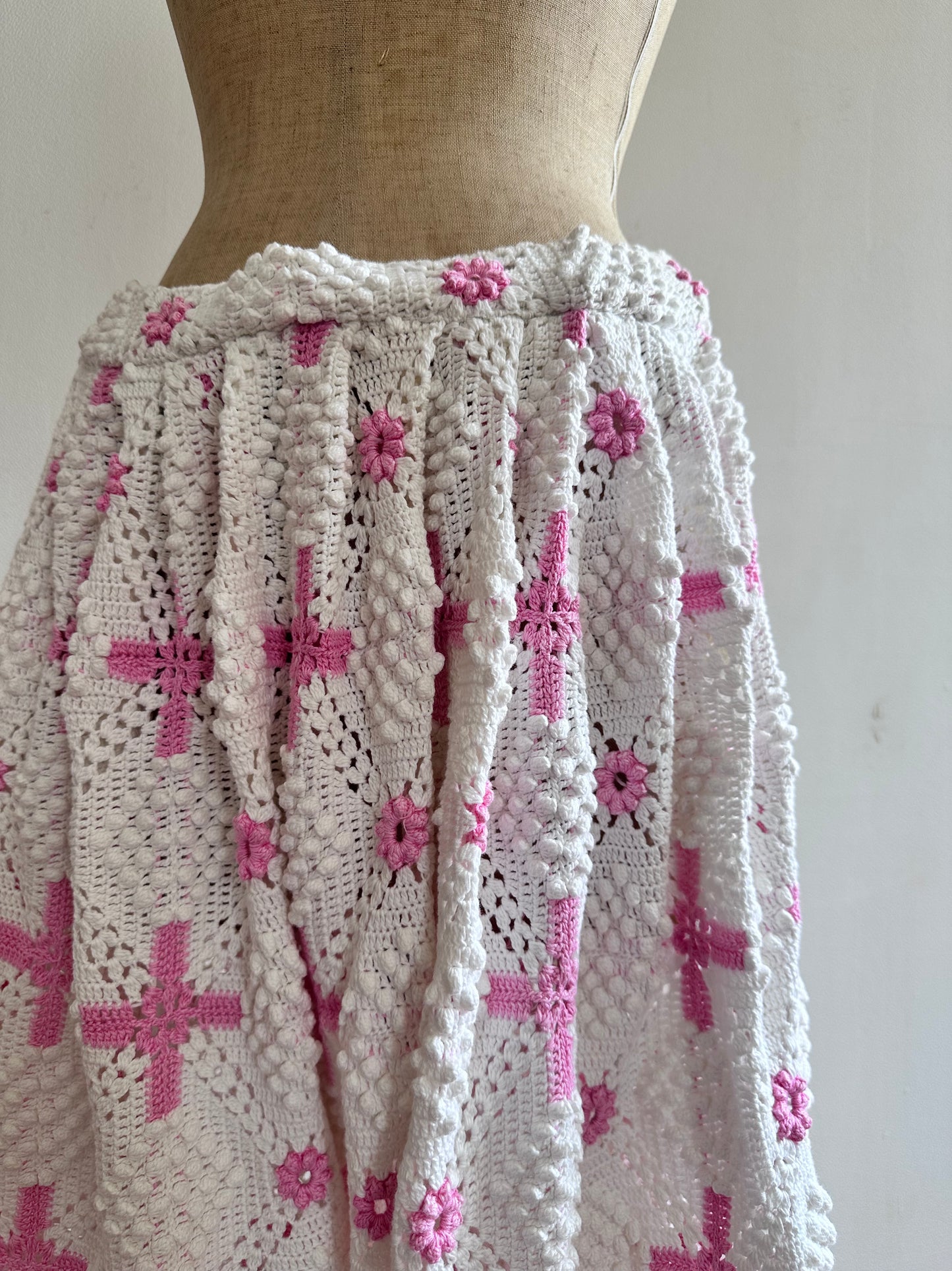 old crochet lace many tuck pants