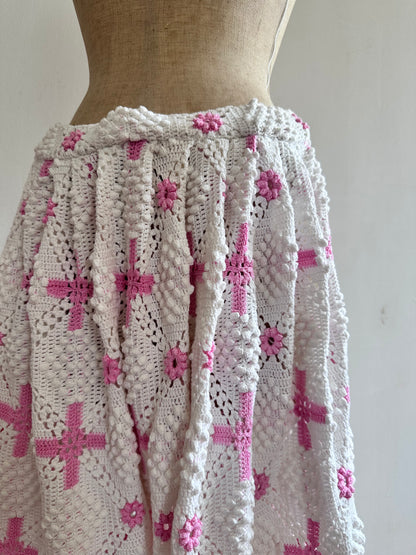 old crochet lace many tuck pants