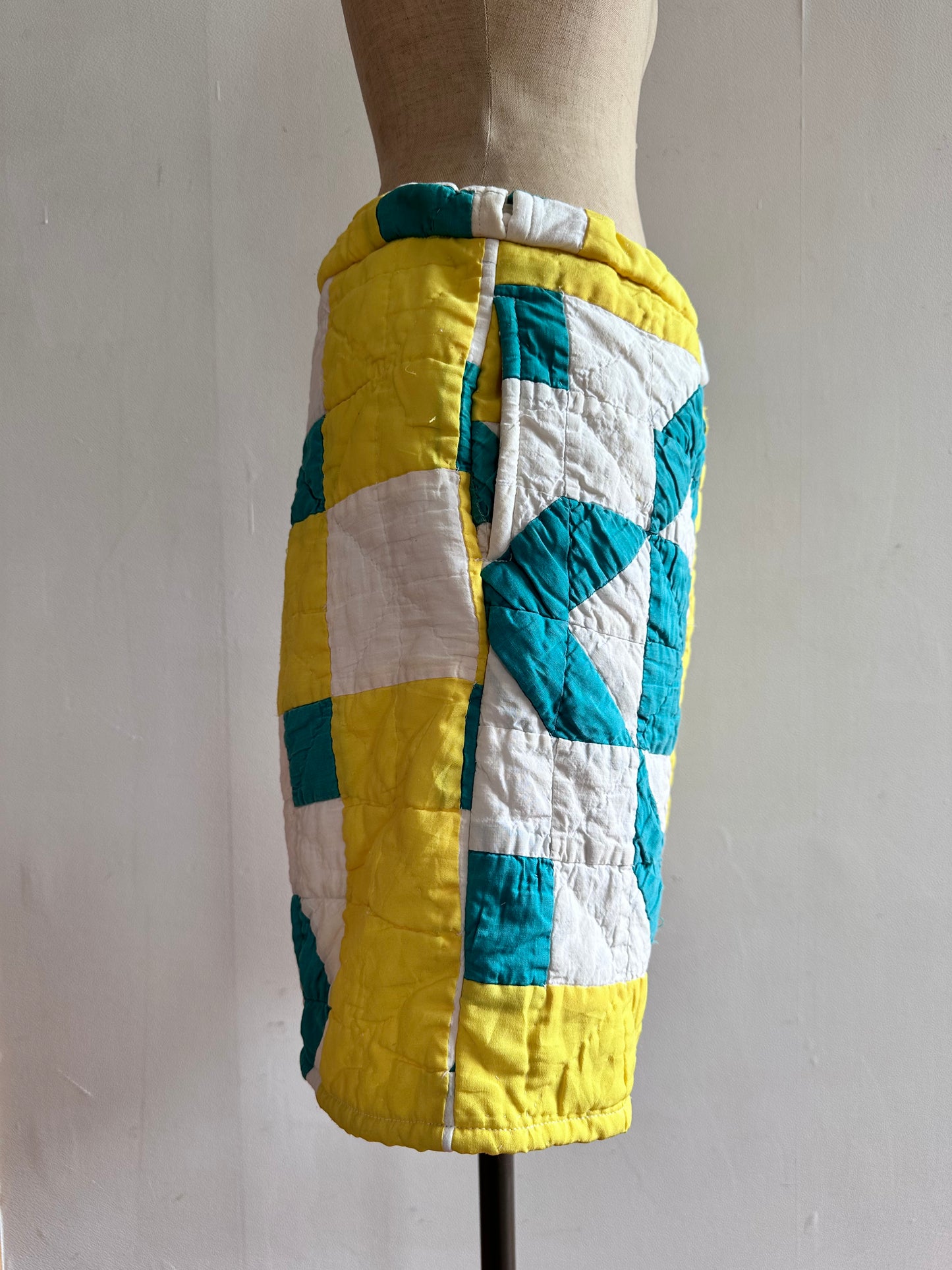old quilt short pants