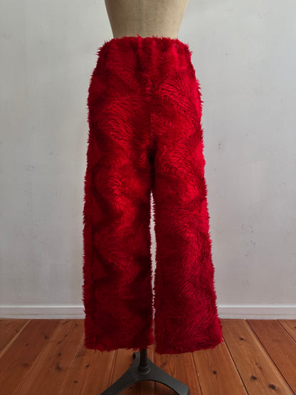 old fur pants /red
