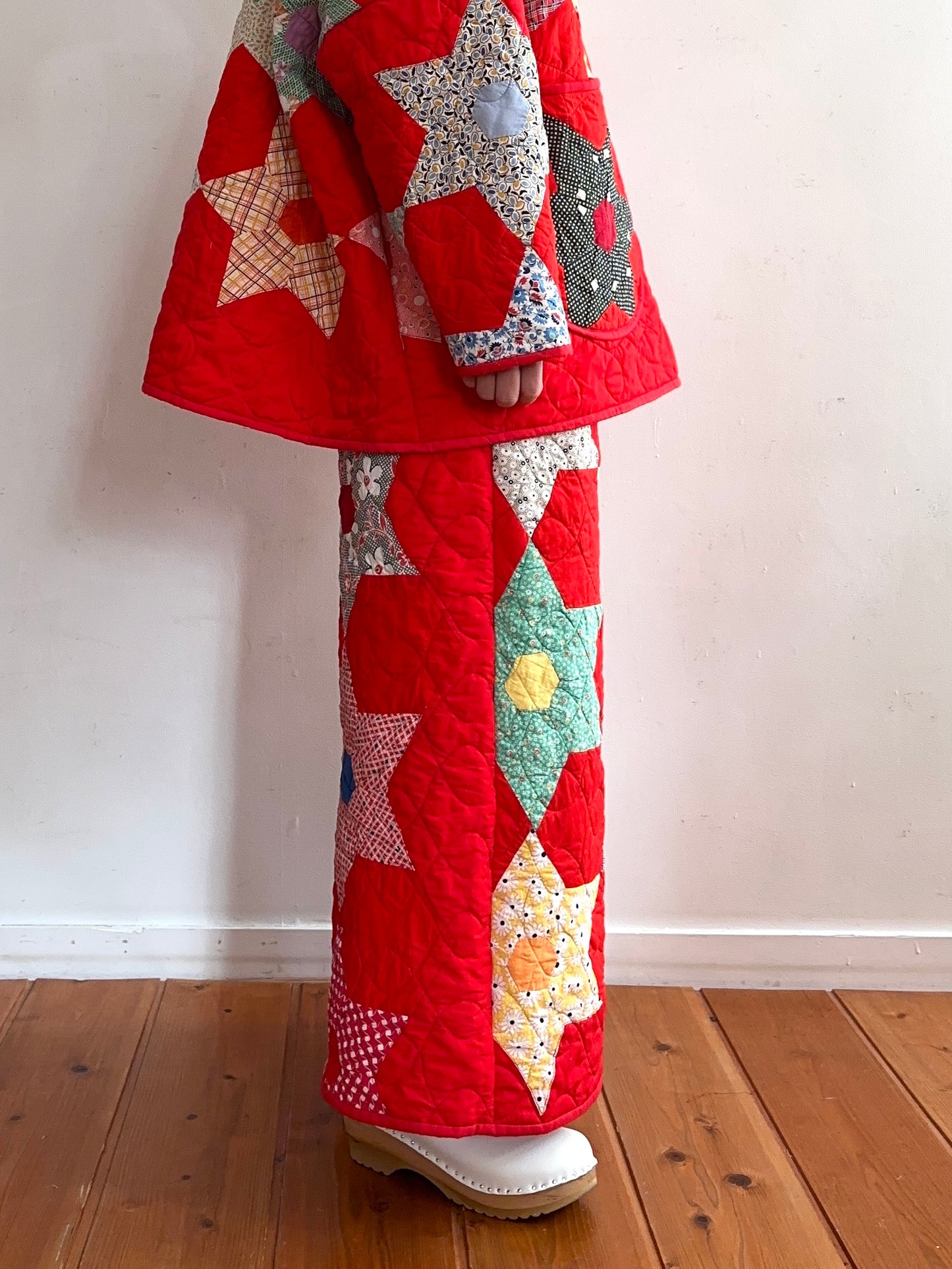 old quilt wide pants