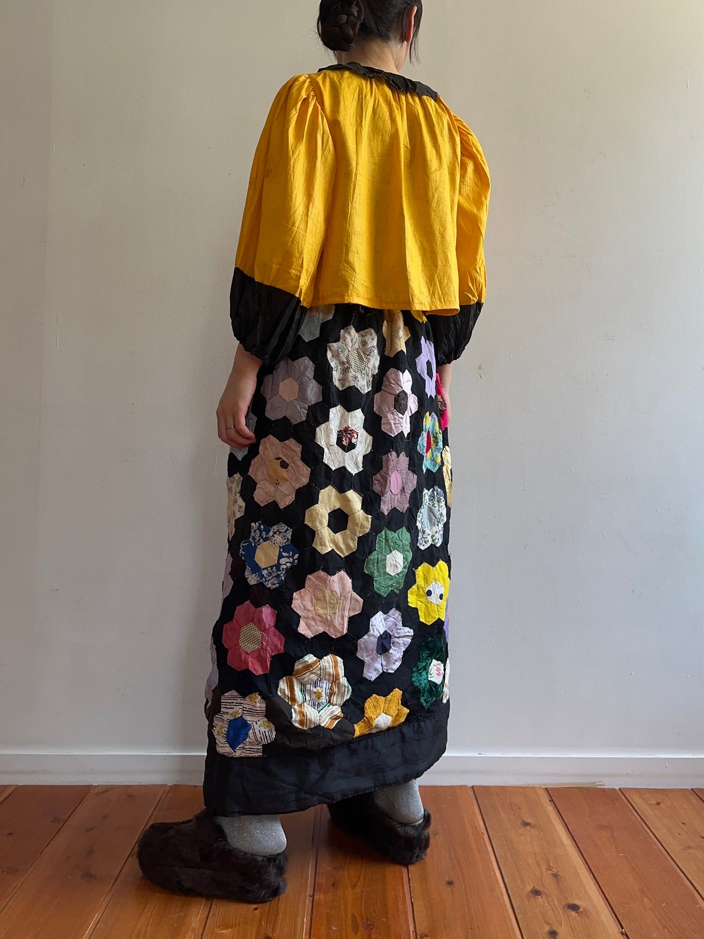 old quilt little change skirt