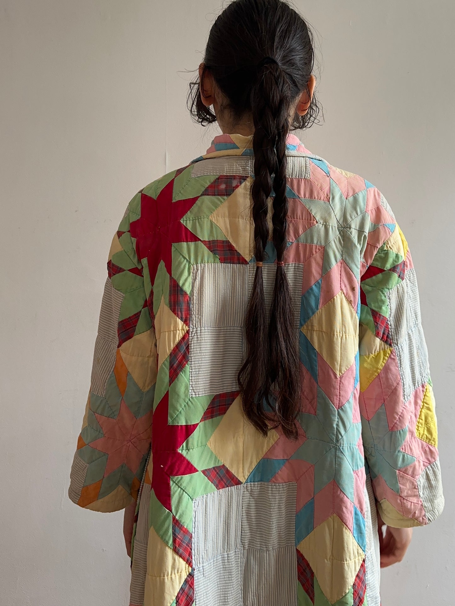 old quilt dress coat
