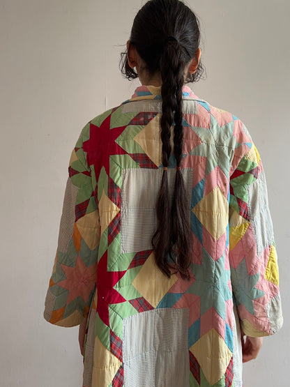 old quilt dress coat