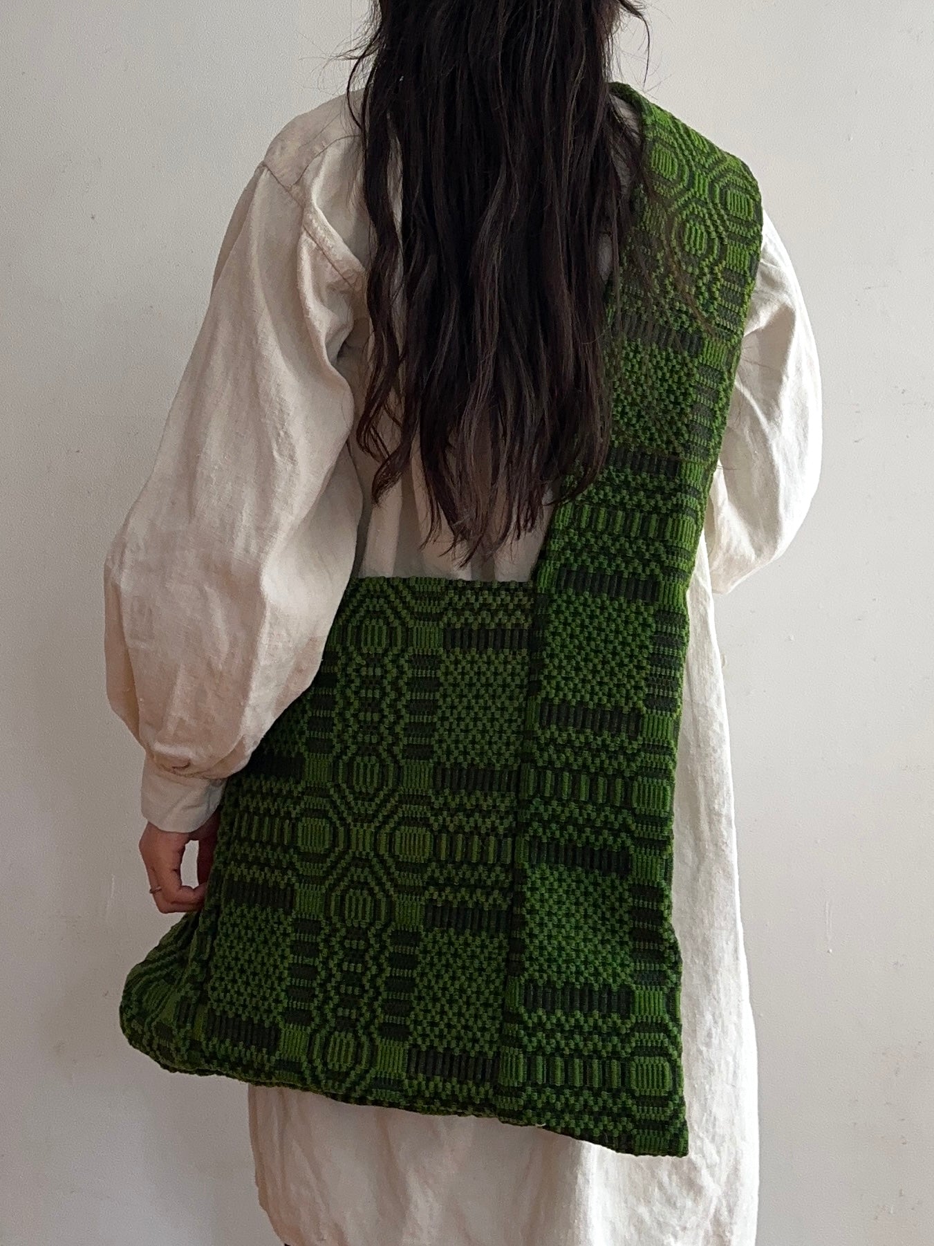 old coverlet monk bag / green