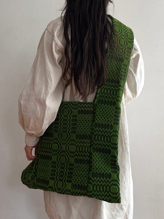old coverlet monk bag / green